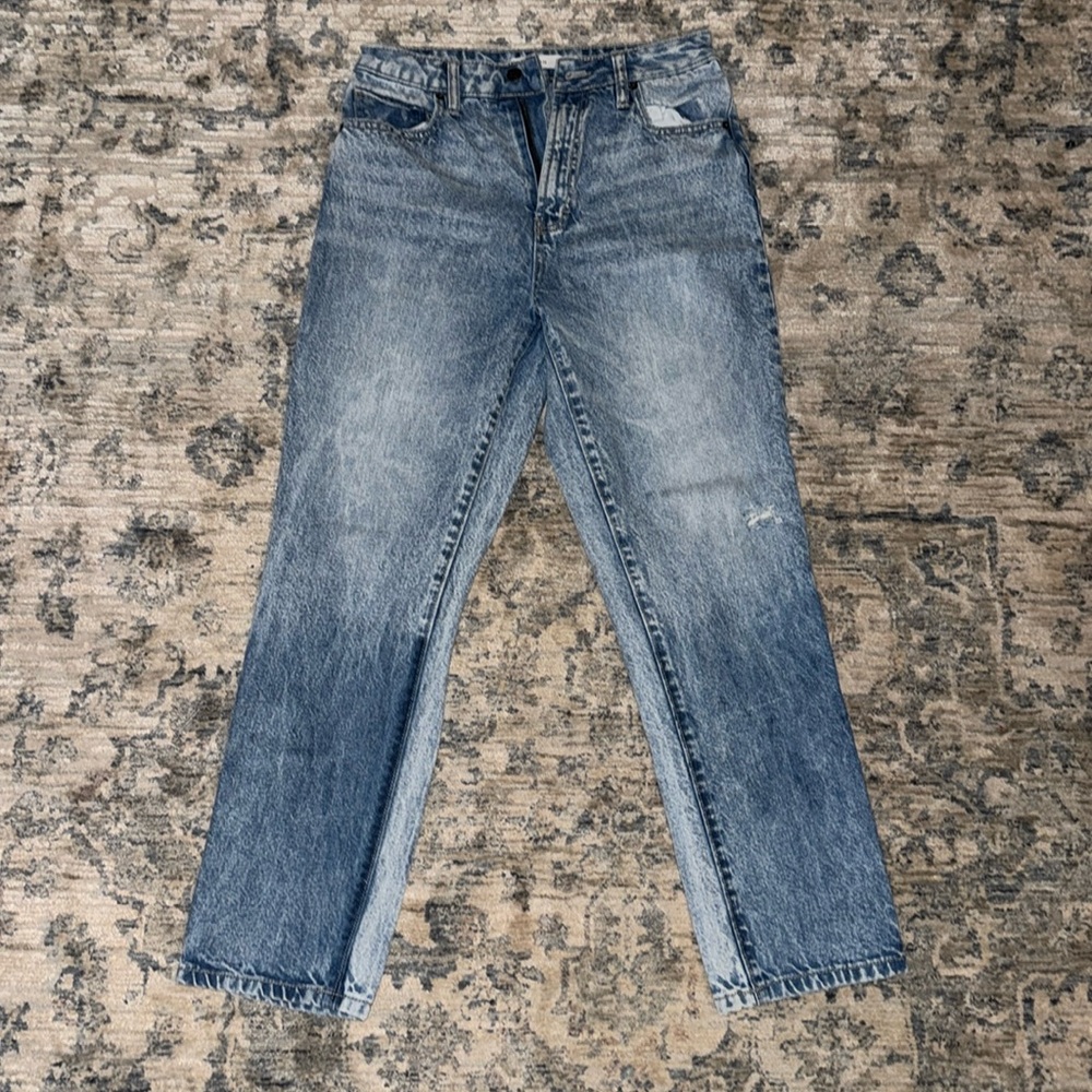 Hidden 2 tone faded denim jeans